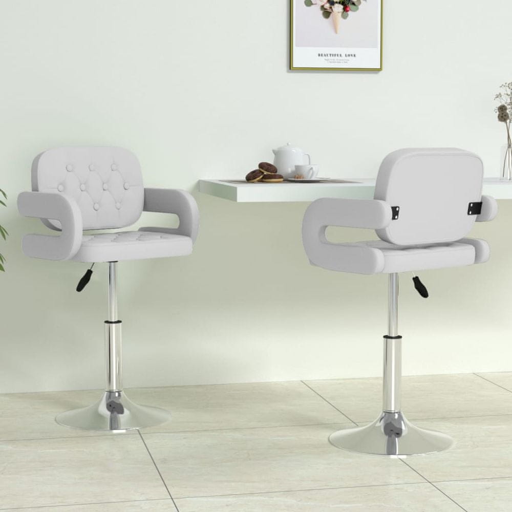 Petromila vidaXL Otočné jedálenské stoličky 2 ks biele umelá koža